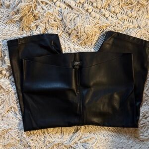 LOFT Black Faux Leather Bicycle Shorts